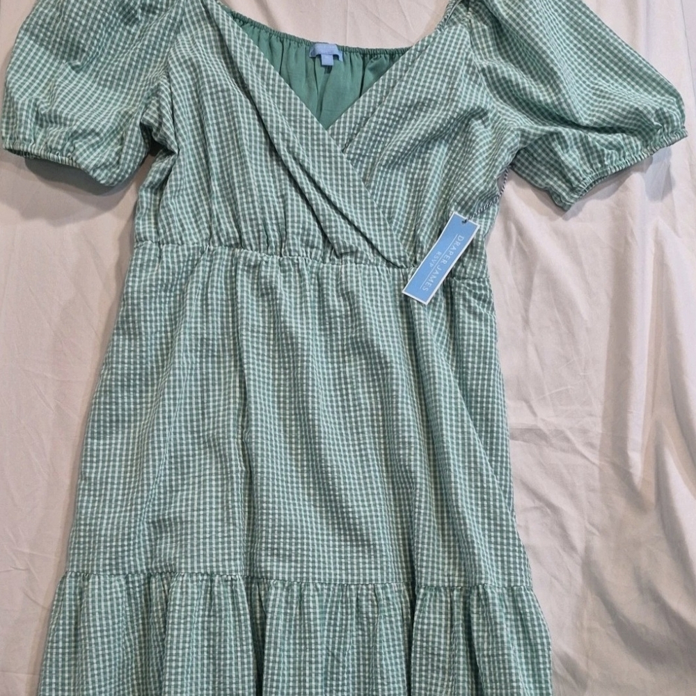 Draper James Mint Check Midi Dress